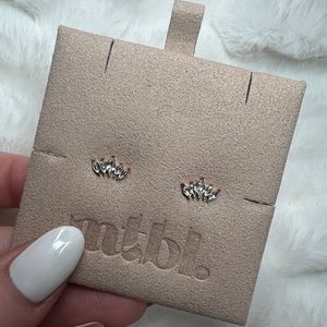 18k Gold Plated Crown Studs